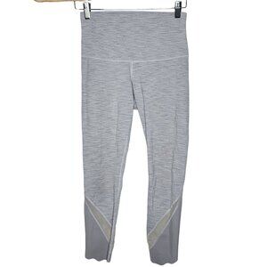 Lululemon Wunder Under Crop High Rise Roll‎ Down Scalloped Leggings Gray Size 4